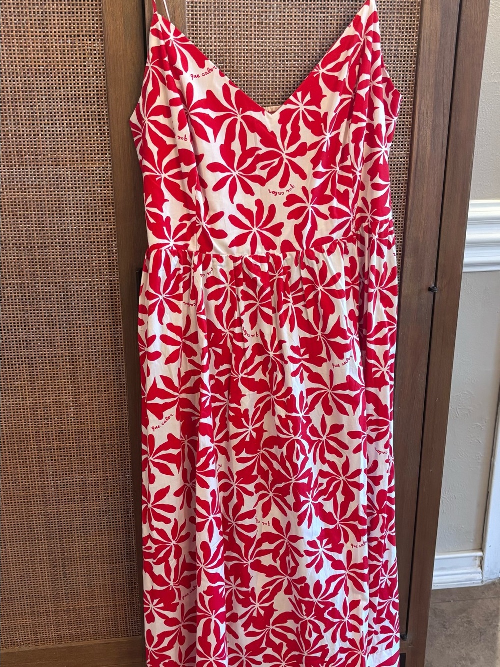 Red & White Floral Spaghetti Strap Sundress NWT